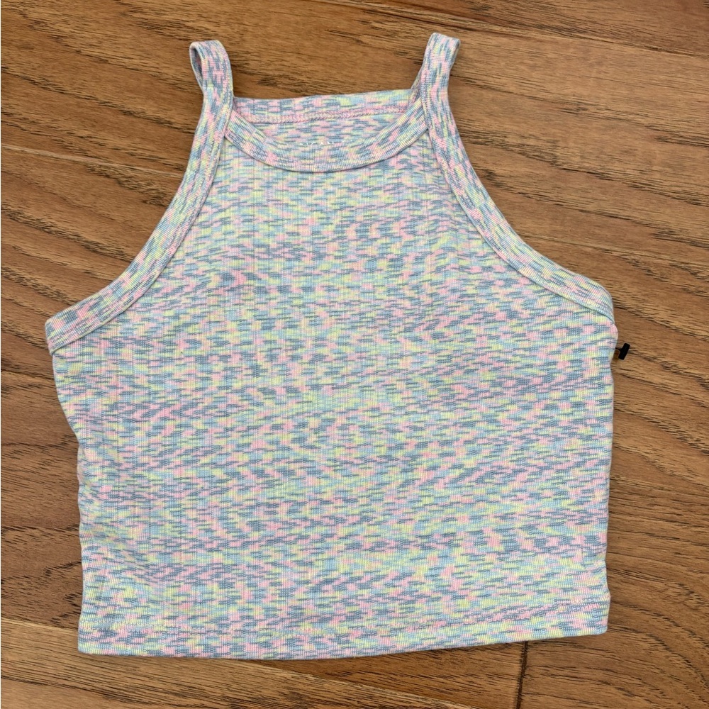 American Eagle Outfitters pink pastel colors Fitted Crop Tank Top